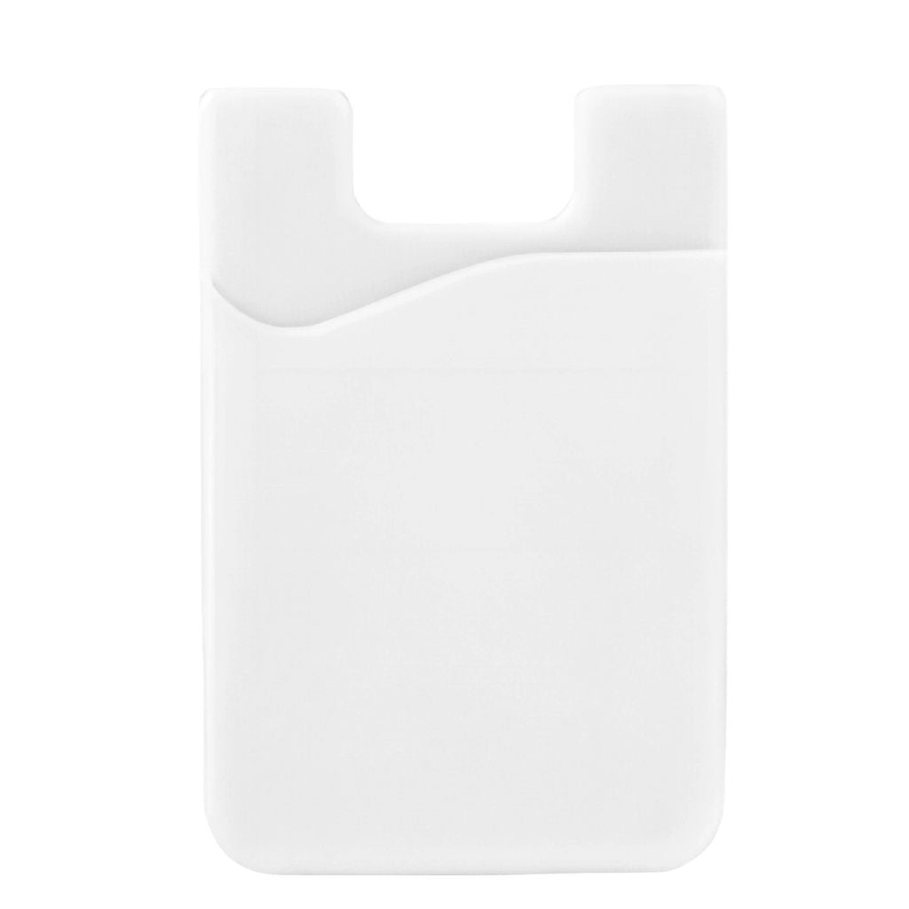 Self-adhesive card holder for the back of the phone - White