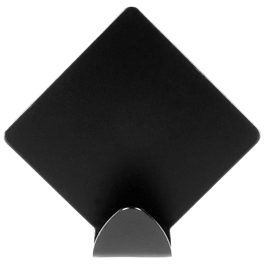 Self-adhesive diamond hooks in black steel, set of 4