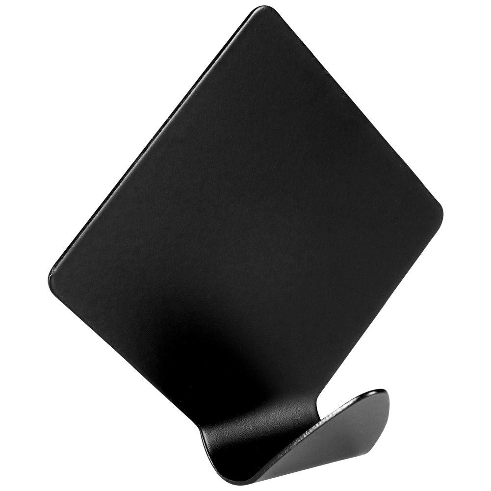Self-adhesive diamond hooks in black steel, set of 4