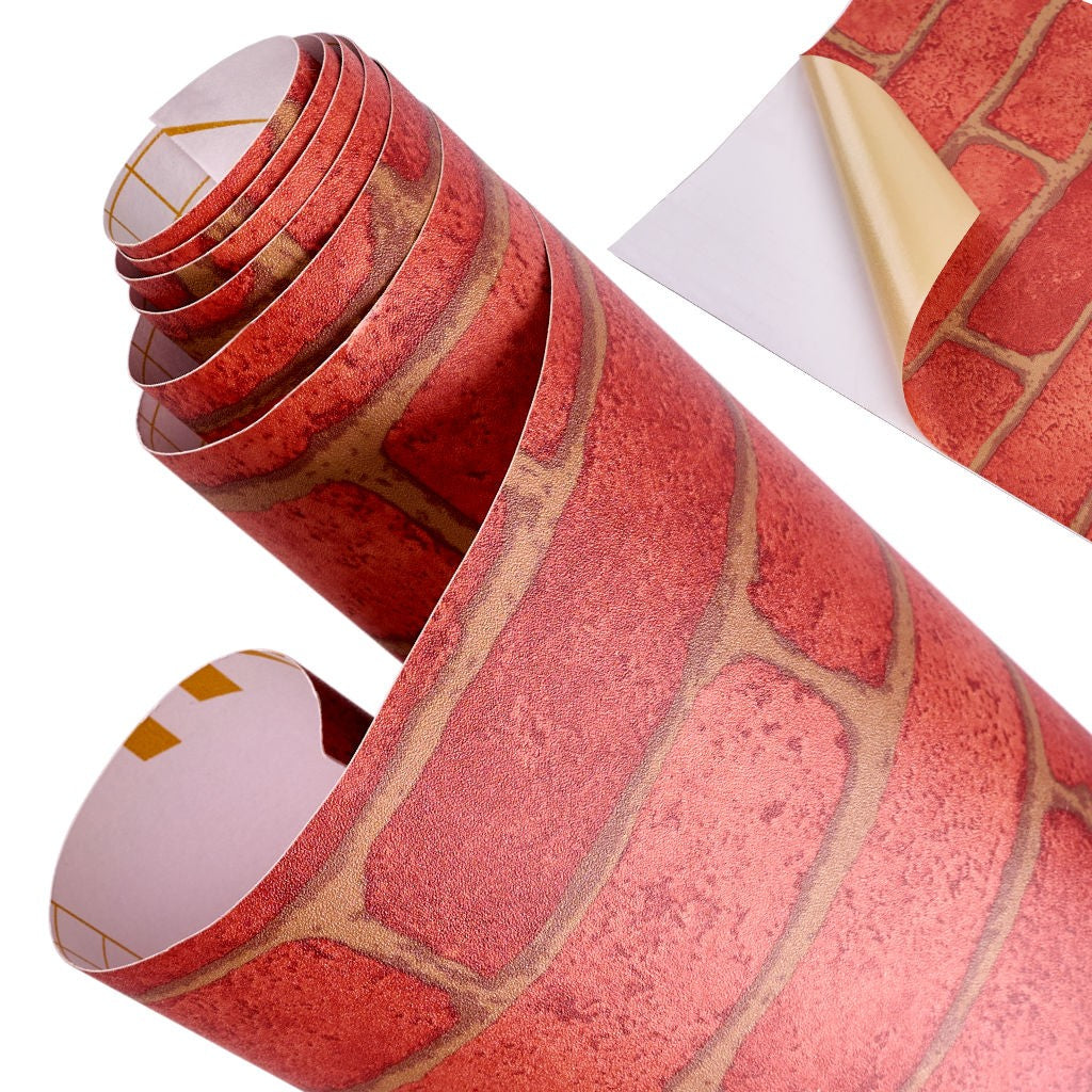 Self-adhesive foil roll wallpaper veneer brick 1,22x50m