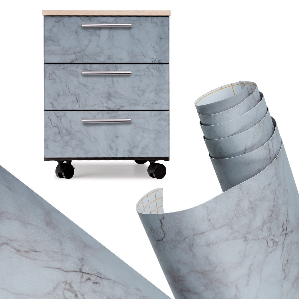 Self-adhesive foil roll wallpaper veneer grey marble 1,22x50m
