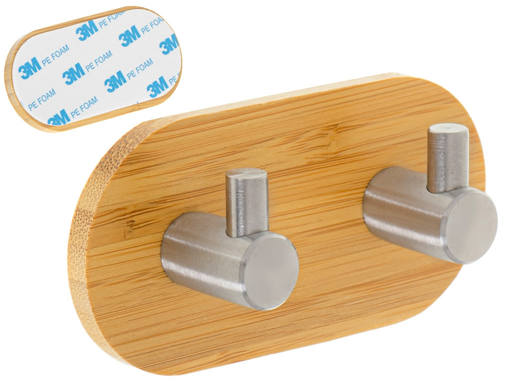 Self-adhesive hook 2 hooks silver
