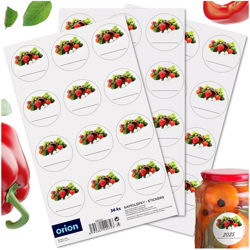 Self-adhesive labels for jars 36 pcs.