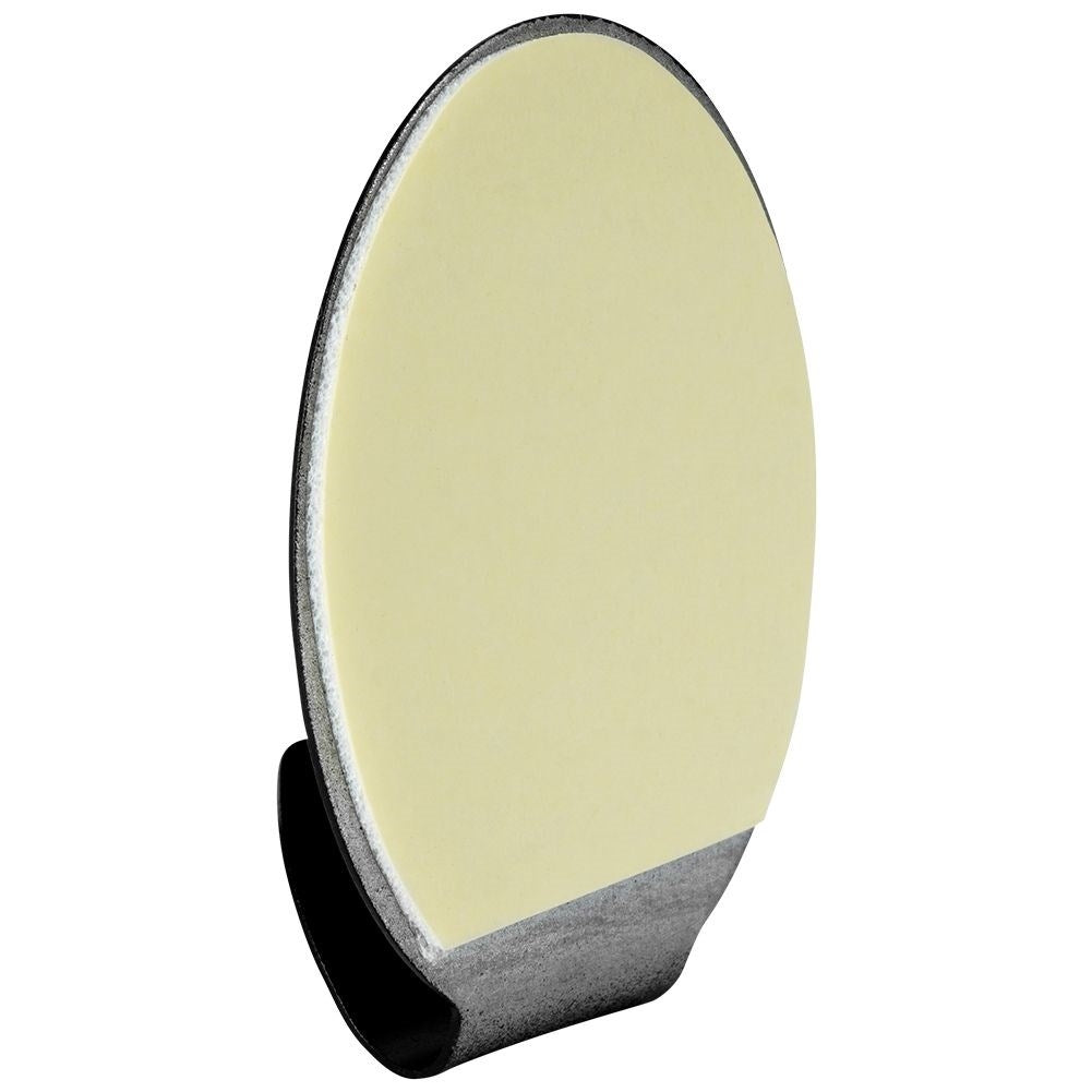 Self-adhesive oval hooks in black matt stainless steel, 4-pack