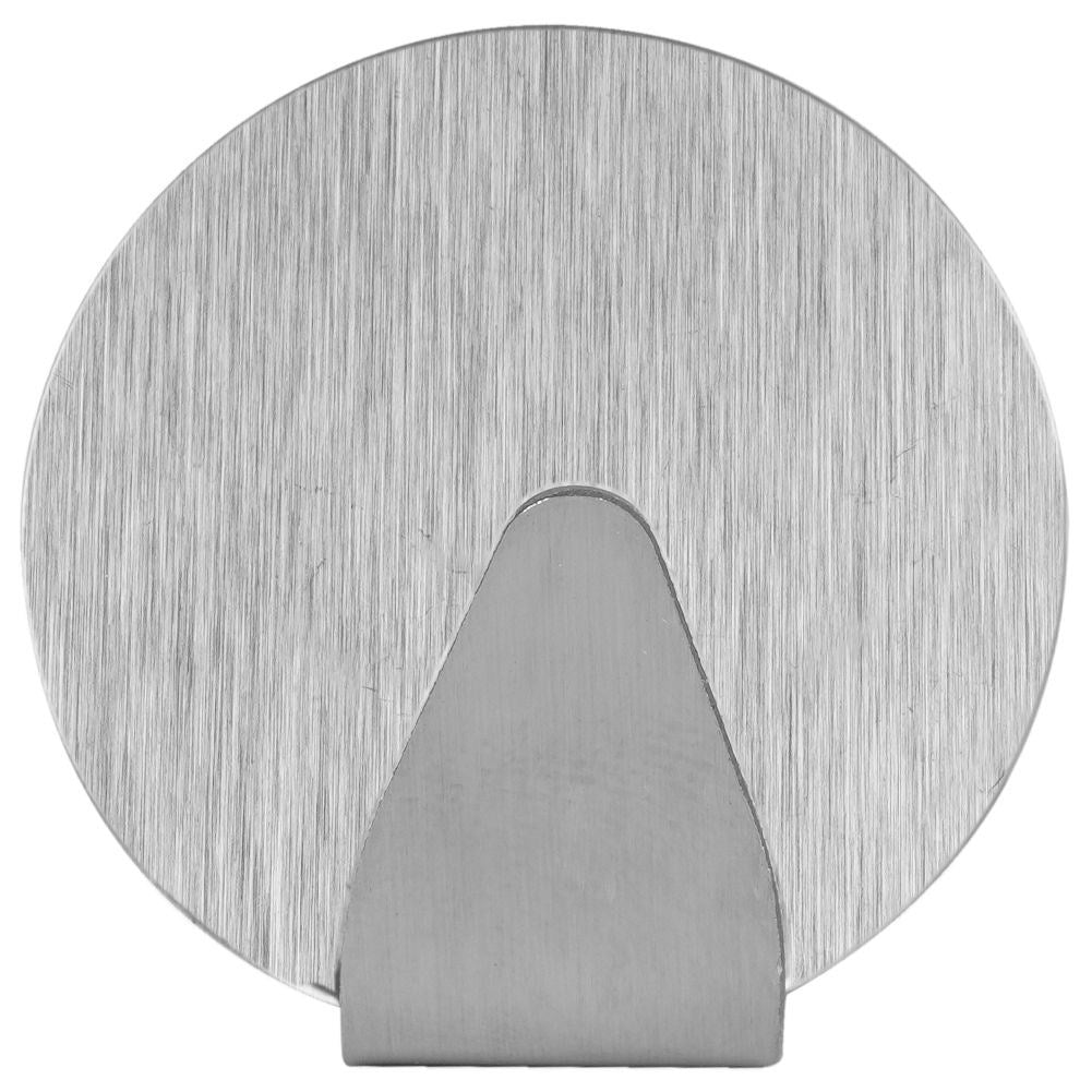 Self-adhesive round hooks in matt steel, set of 4
