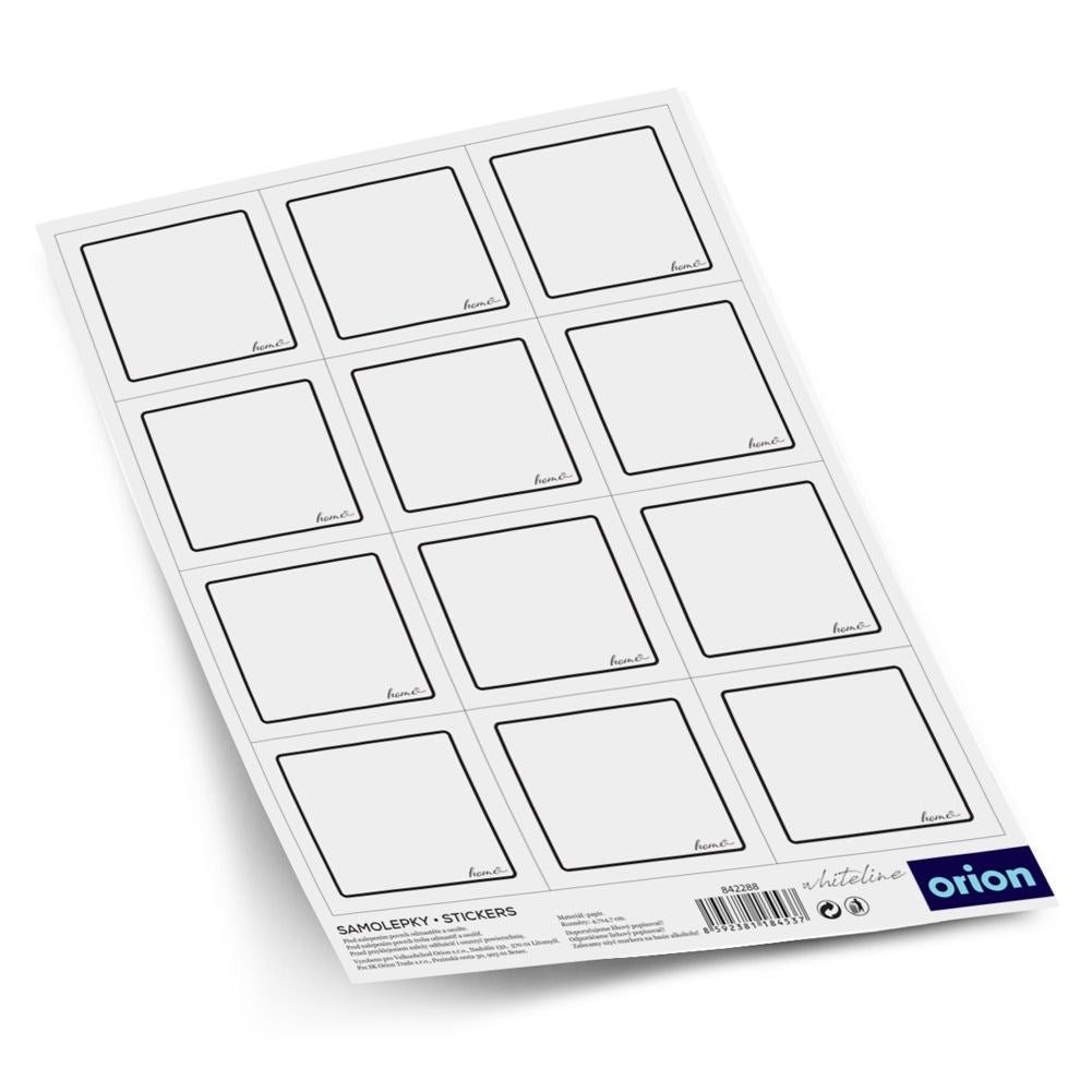 Self-adhesive white labels for jars and spices, 12-pack