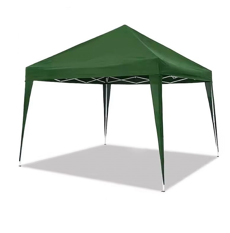 Self-folding commercial garden pavilion with automatic green canopy 3x3m