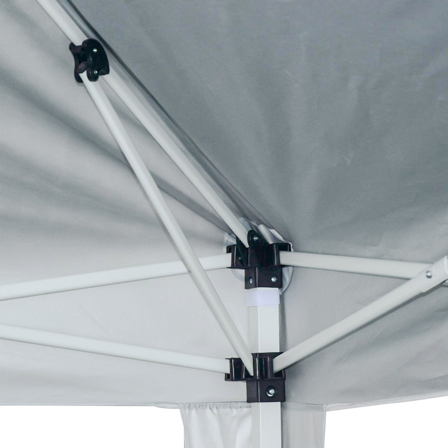 Self-folding commercial garden pavilion with automatic white canopy 3x3m