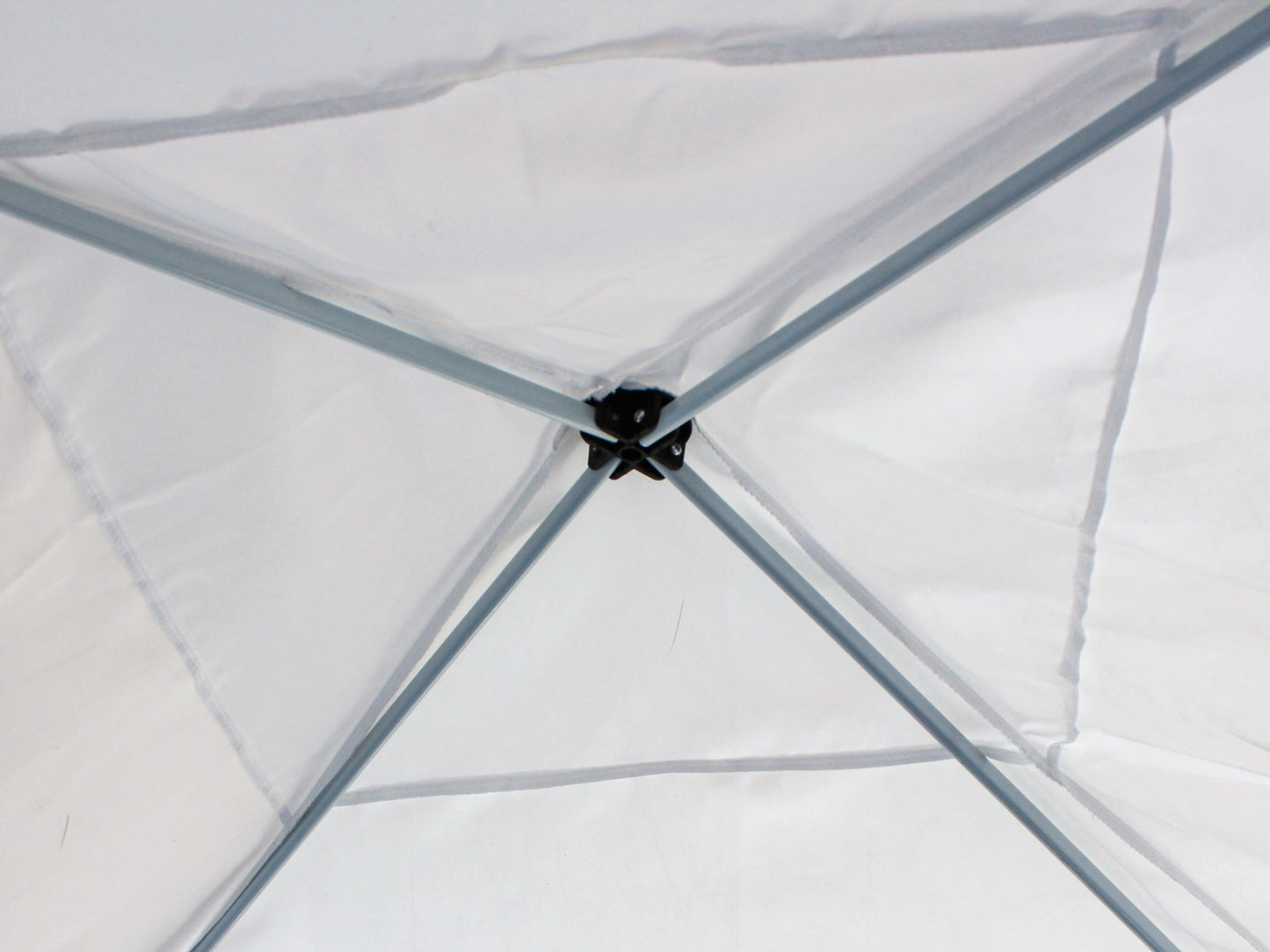 Self-folding commercial garden pavilion with automatic white canopy 3x3m