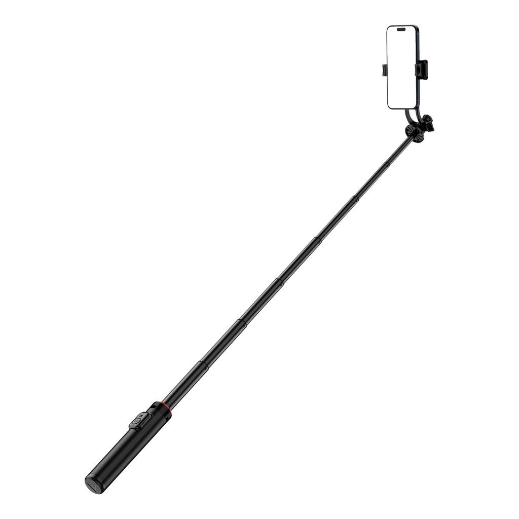 Selfie stick / Telescopic tripod with phone holder, 1.3m - black