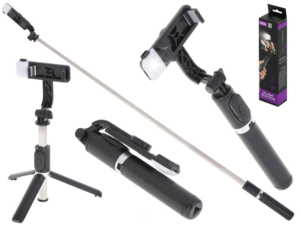 Selfie stick lamp tripod tripod black