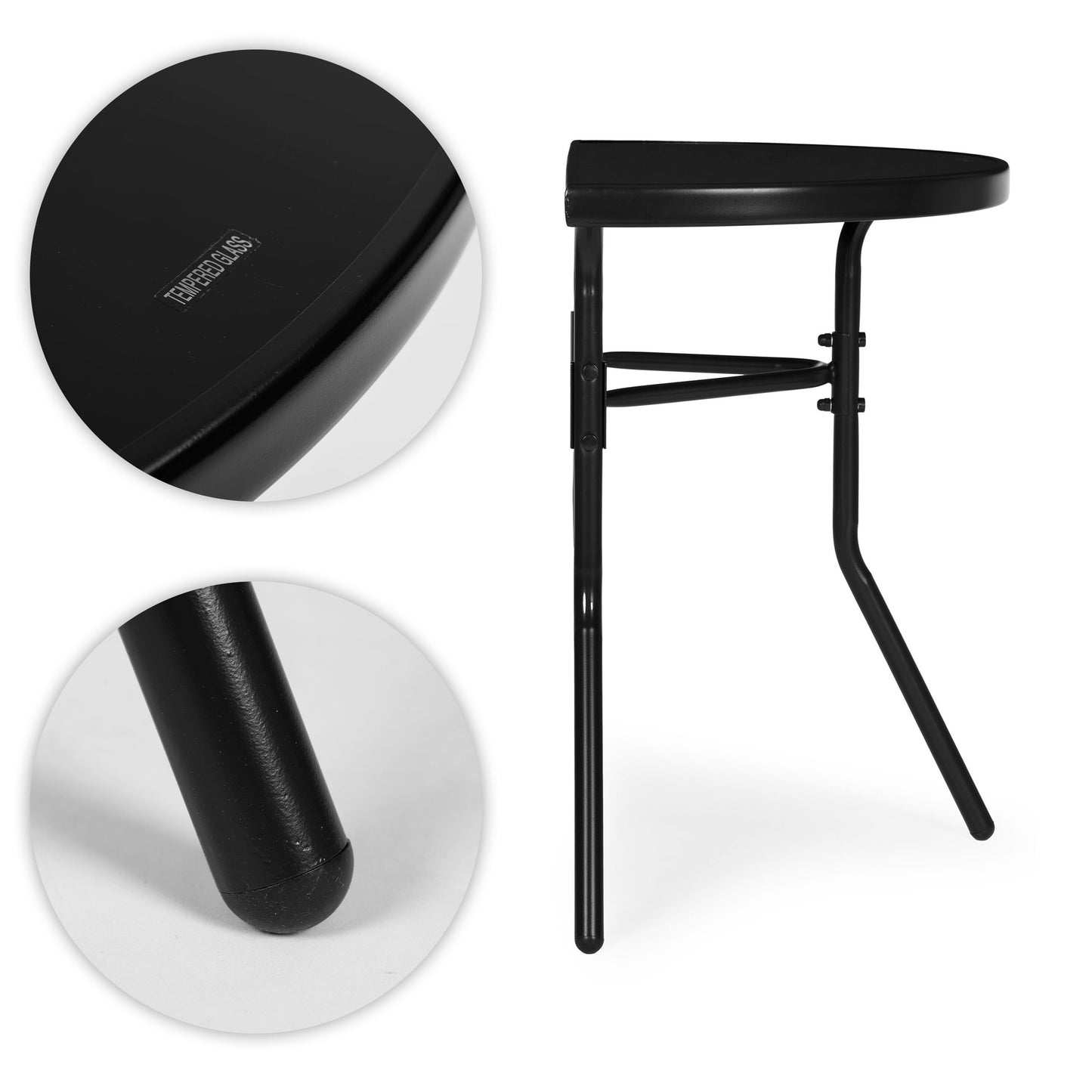 Semi-Circular Glass Coffee Table – Tempered Glass, 70x40 cm