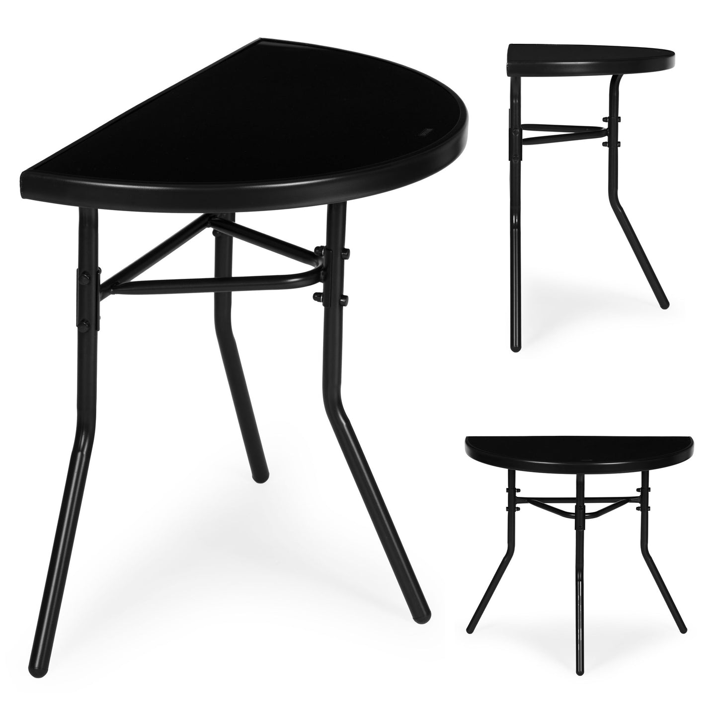 Semi-Circular Glass Coffee Table – Tempered Glass, 70x40 cm
