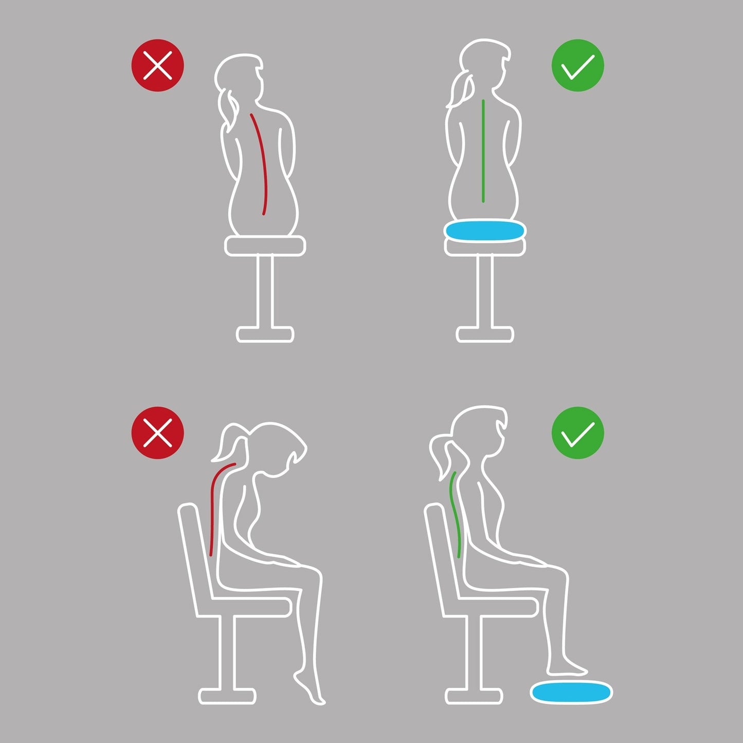 Sensory Balance Cushion for Training 33 cm NS-958 Blue