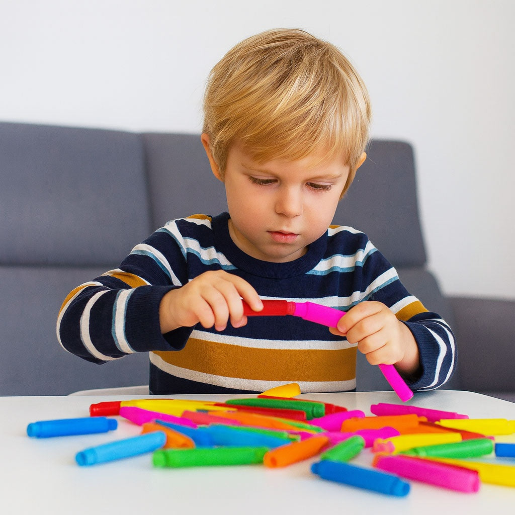 Sensory Pop Tubes for Kids, 60 Pcs, Anti-Stress, Multicolor