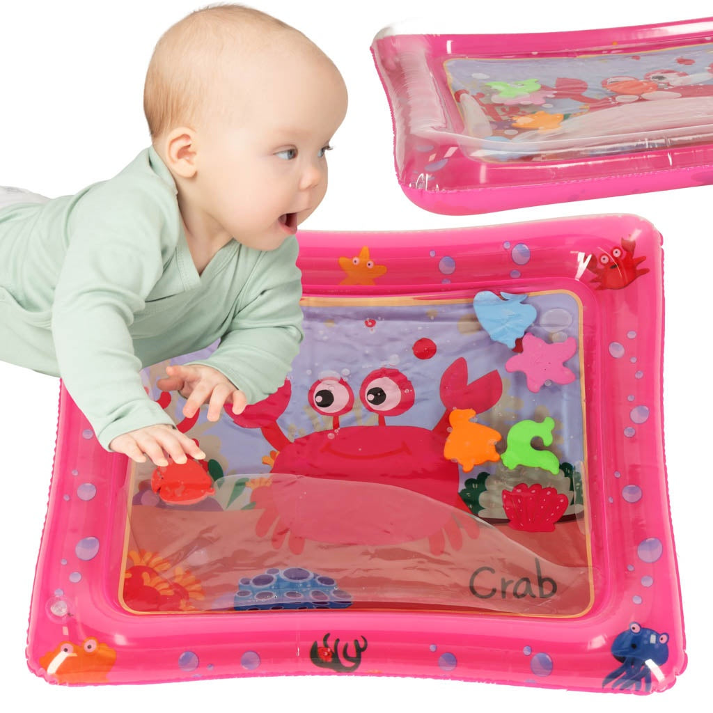 Sensory inflatable water mat crab