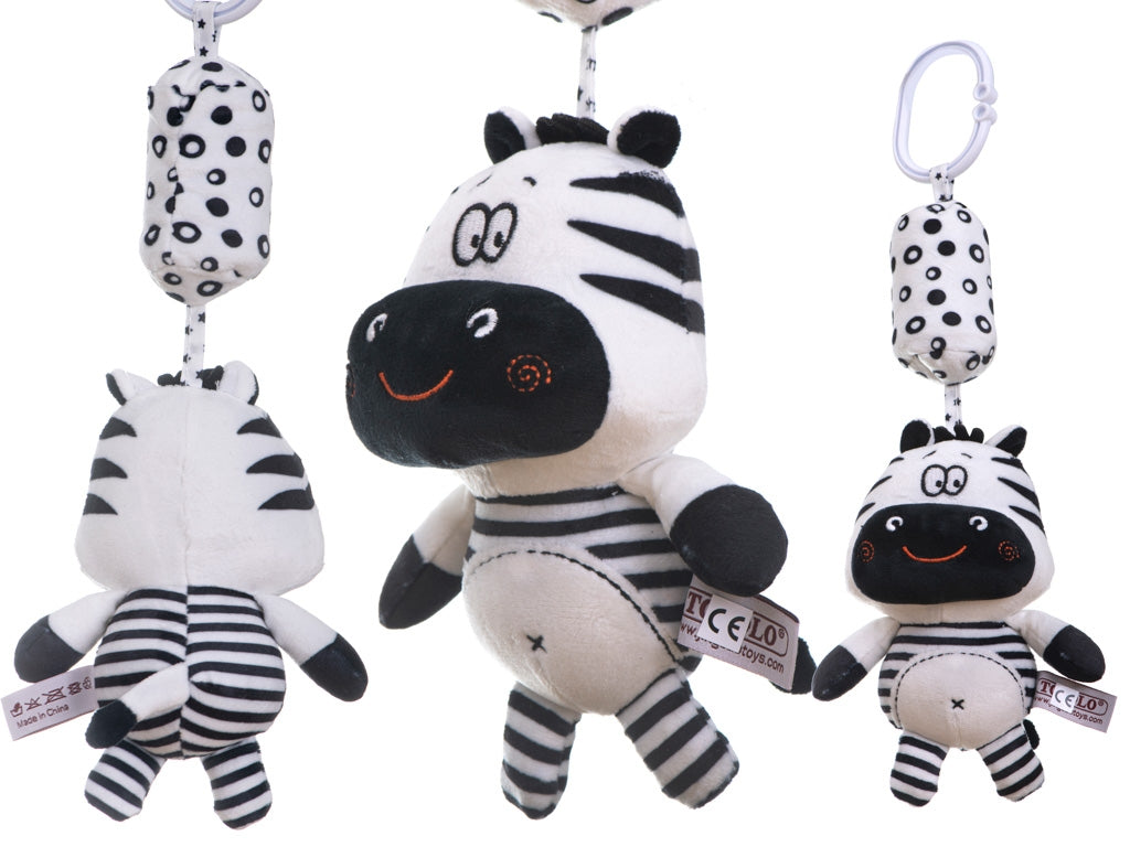 Sensory rattle pendant contrasting zebra