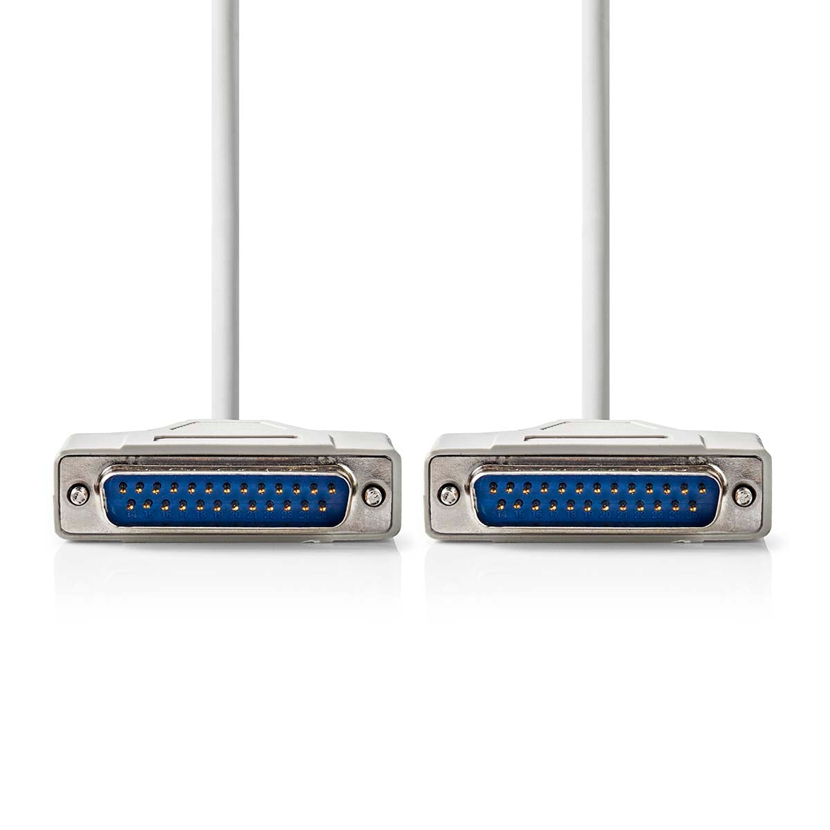 Serial Cable | D-SUB 25-Pin Male | D-SUB 25-Pin Male | Nickel Plated | 2.00 m | Round | PVC | Ivory | Label