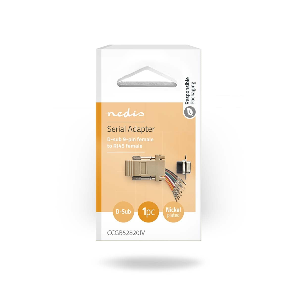 Serial adapter | Adapter | D-SUB 9-Pin Female | RJ45 Female | Nickel Plated | Ivory | Box