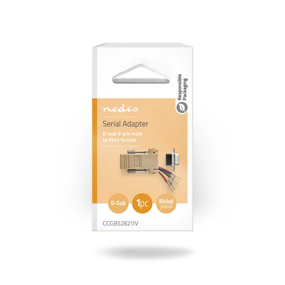 Serial adapter | Adapter | D-SUB 9-Pin Male | RJ45 Female | Nickel Plated | Ivory | Box