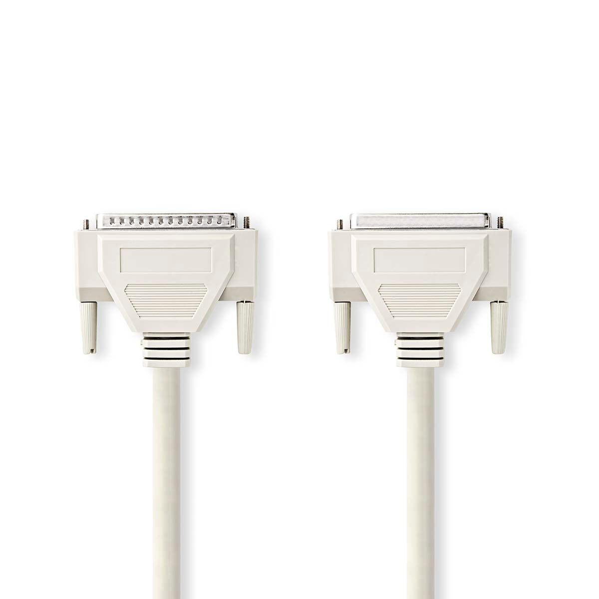 Series Cable | D-SUB 25-Pin Male | D-SUB 25-Pin Female | Nickel Plated | 5.00 m | Round | PVC | Ivory | Plastic bag