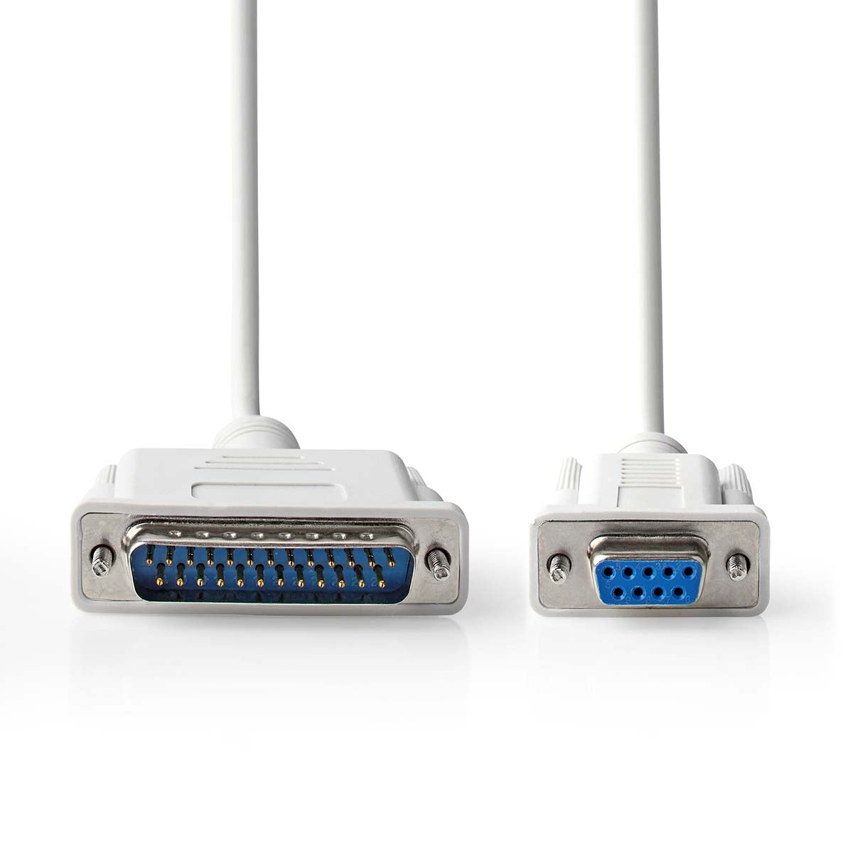 Series Cable | D-SUB 25-Pin Male | D-SUB 9-Pin Female | Nickel Plated | 2.00 m | Round | PVC | Ivory | Label