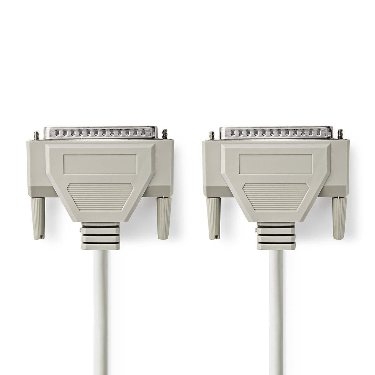 Series Cable | D-SUB 37-Pin Male | D-SUB 37-Pin Male | Nickel Plated | 1.00 m | Round | PVC | Ivory | Plastic bag