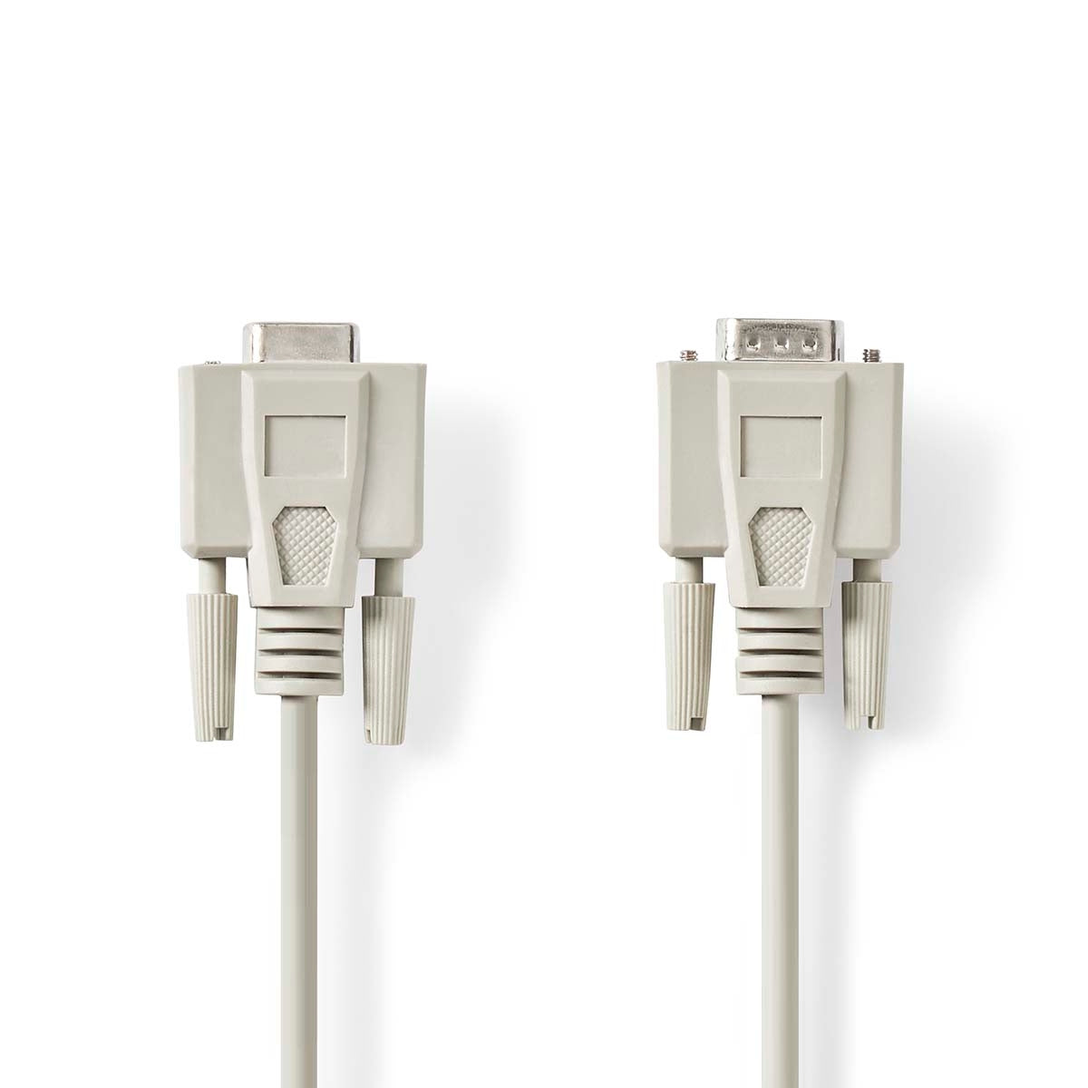 Series Cable | D-SUB 9-Pin Male | D-SUB 9-Pin Female | Nickel Plated | 10.0 m | Round | PVC | Ivory | Plastic bag