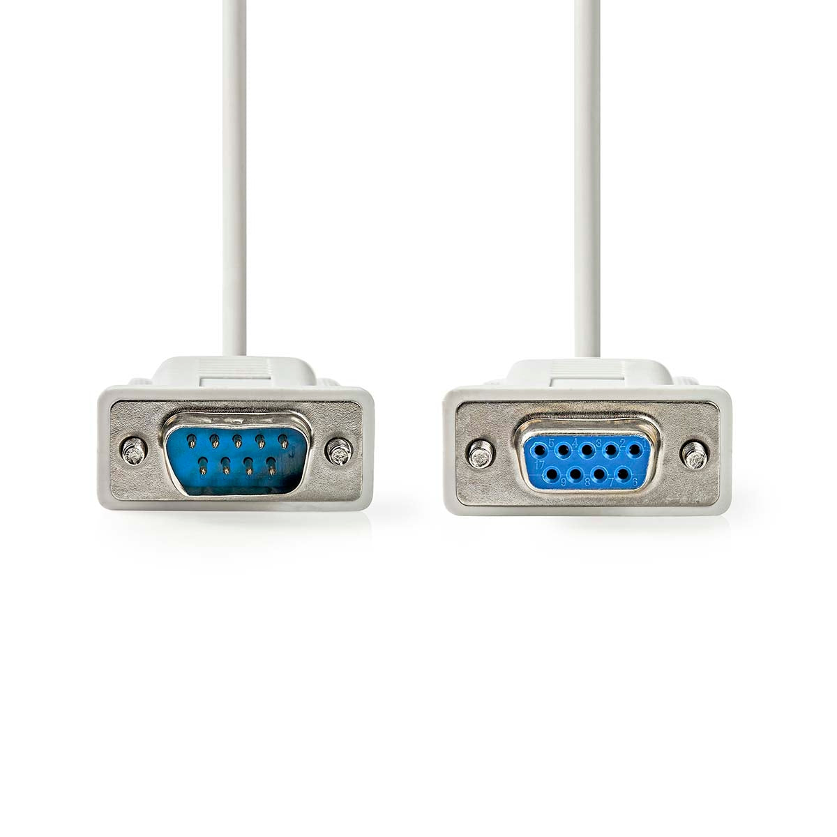 Series Cable | D-SUB 9-Pin Male | D-SUB 9-Pin Female | Nickel Plated | 2.00 m | Round | PVC | Ivory | Label