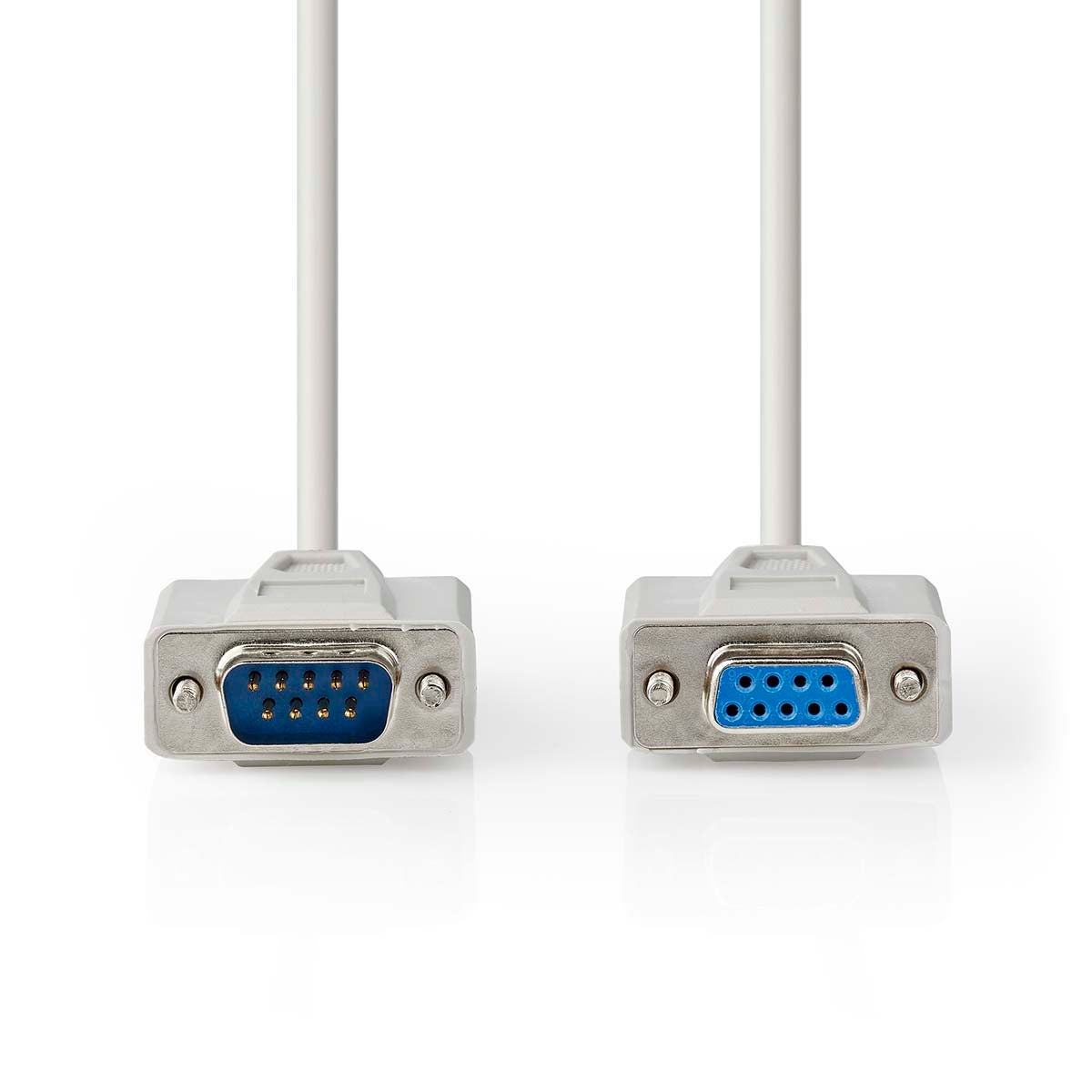 Series Cable | D-SUB 9-Pin Male | D-SUB 9-Pin Female | Nickel Plated | 5.00 m | Round | PVC | Ivory | Label