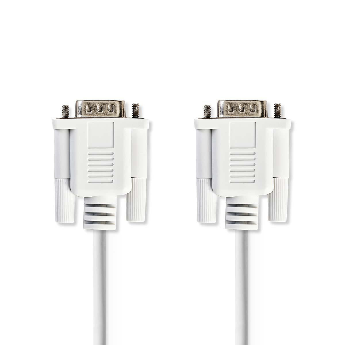 Series Cable | D-SUB 9-Pin Male | D-SUB 9-Pin Male | Nickel Plated | 2.00 m | Round | PVC | Ivory | Plastic bag