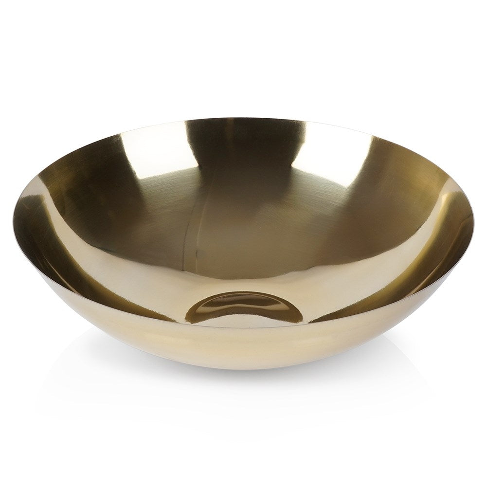 Serving bowl in stainless steel with golden color
