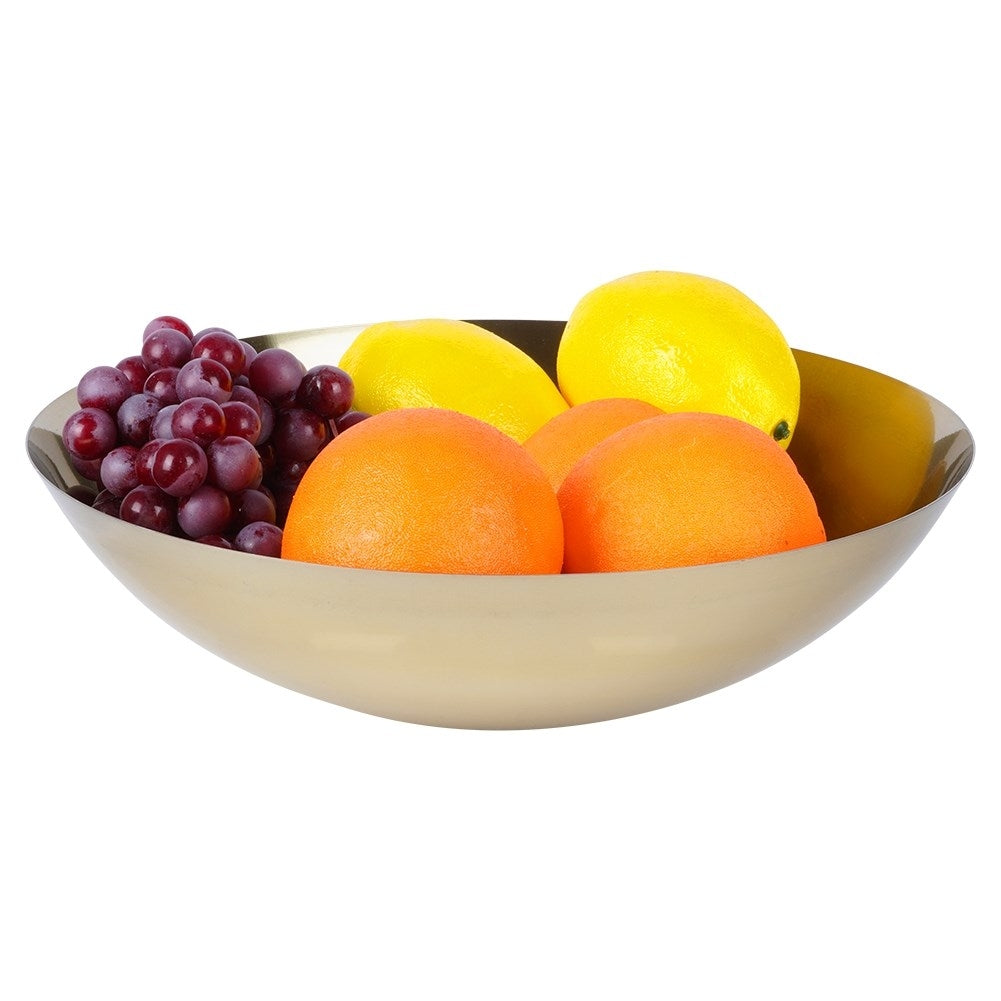 Serving bowl in stainless steel with golden color