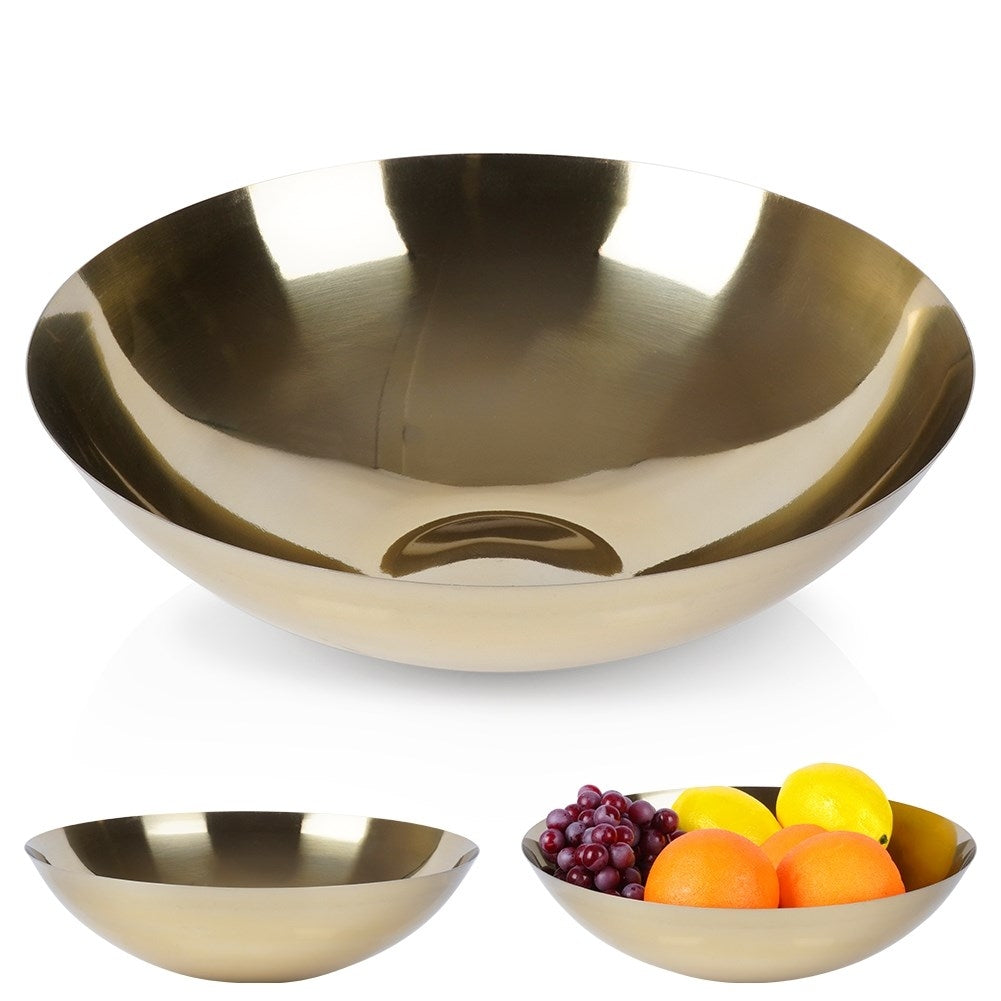 Serving bowl in stainless steel with golden color
