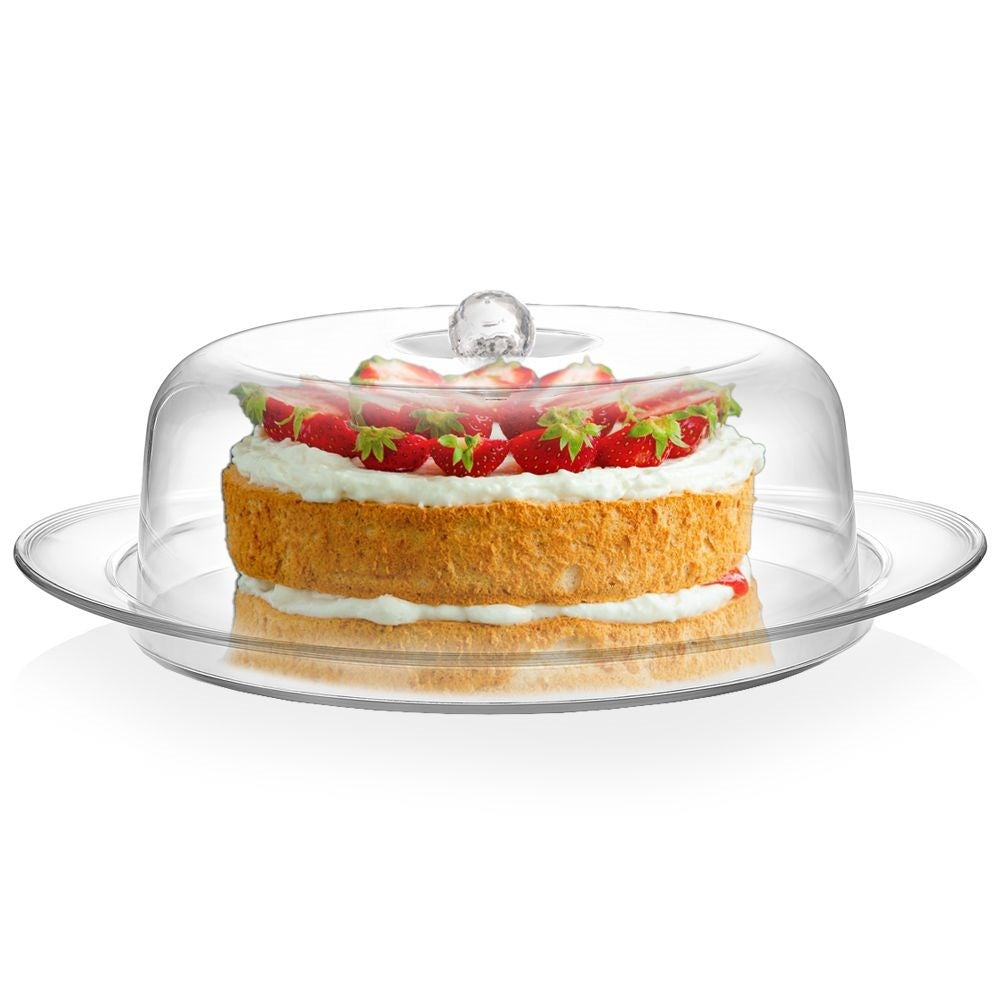Serving dish with lid and handle, durable and elegant.