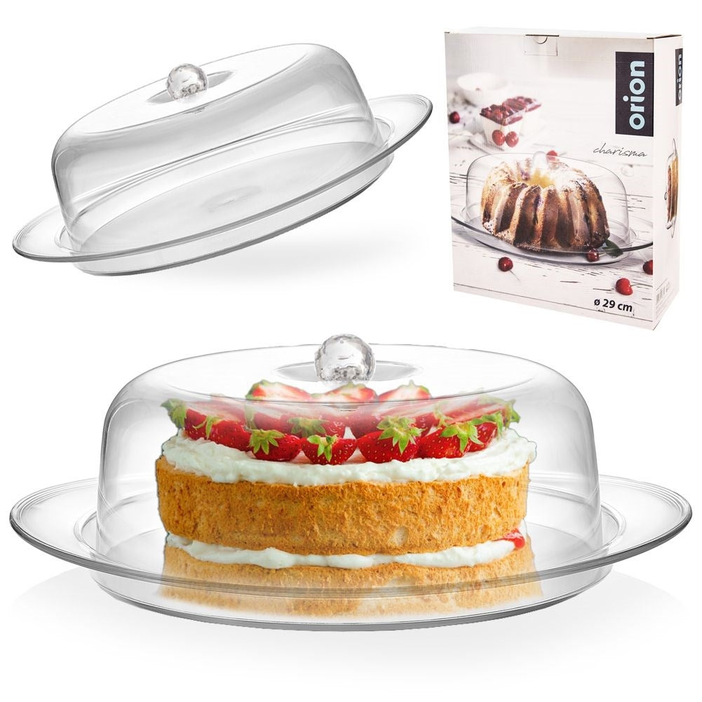 Serving dish with lid and handle, durable and elegant.