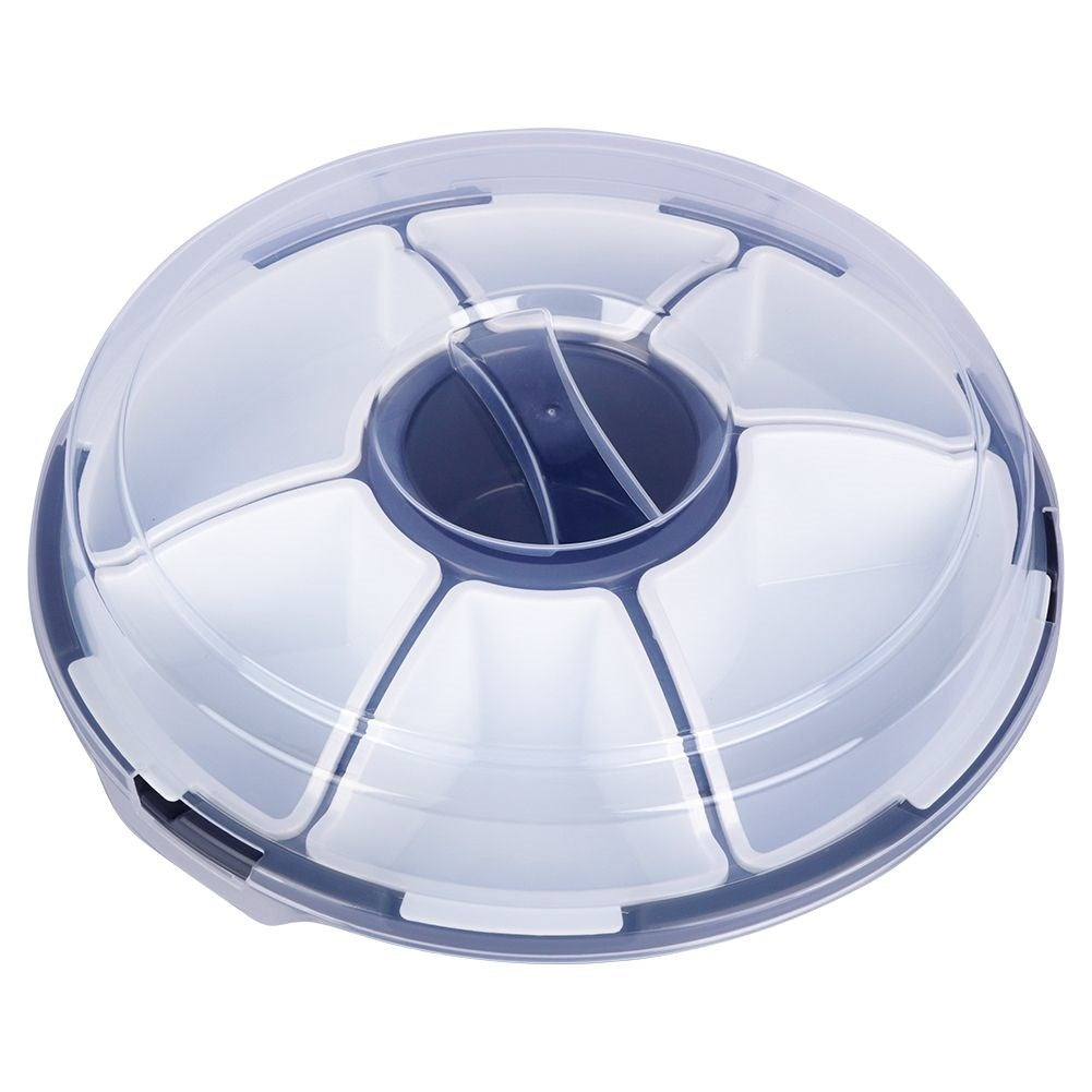 Serving dish with lid and removable inserts for snacks