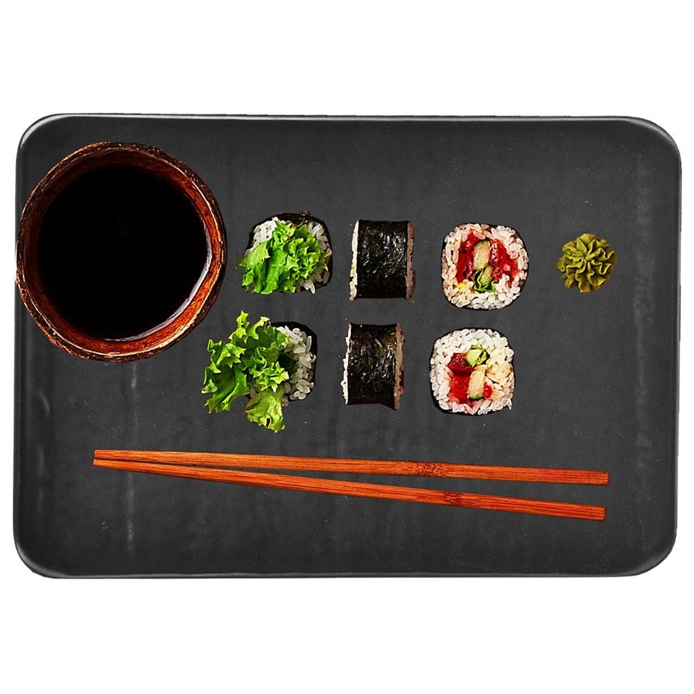 Serving platter in elegant black ceramic for all occasions