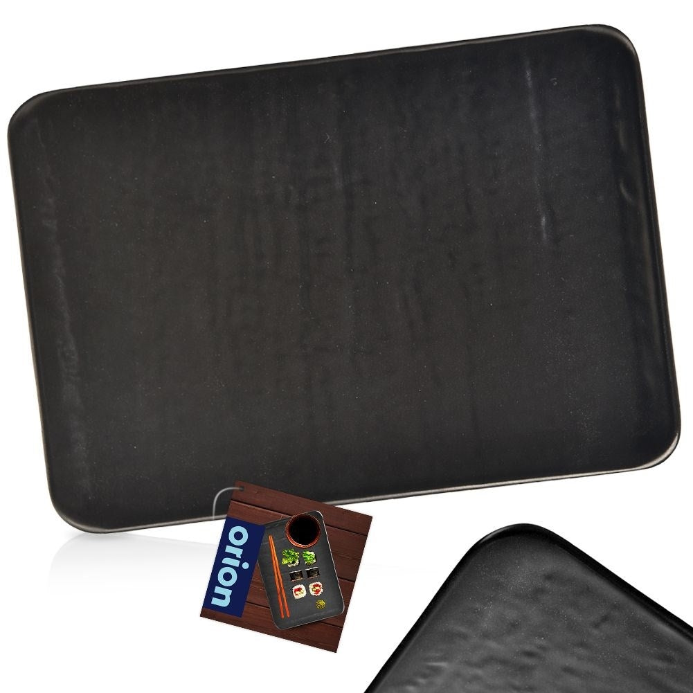 Serving platter in elegant black ceramic for all occasions