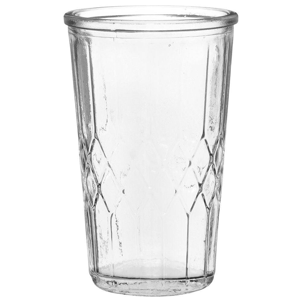 Serving set: Carafe & 4 glasses with unique design in relief pattern