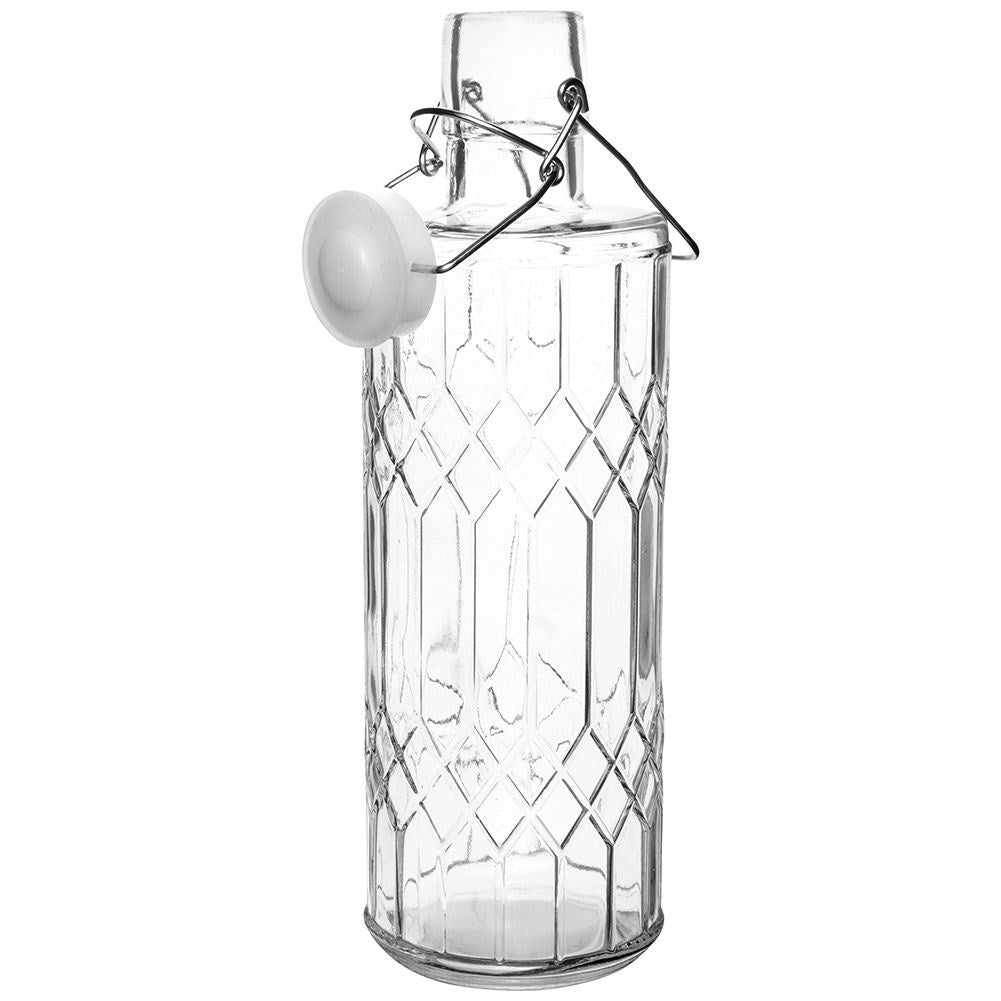 Serving set: Carafe & 4 glasses with unique design in relief pattern