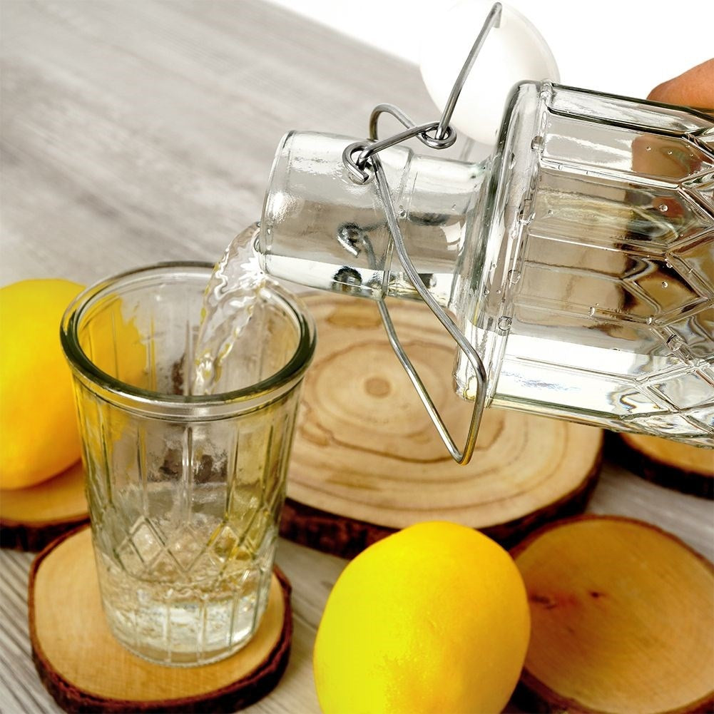 Serving set: Carafe & 4 glasses with unique design in relief pattern