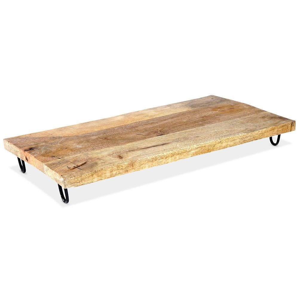 Serving tray in mango wood with sturdy metal legs