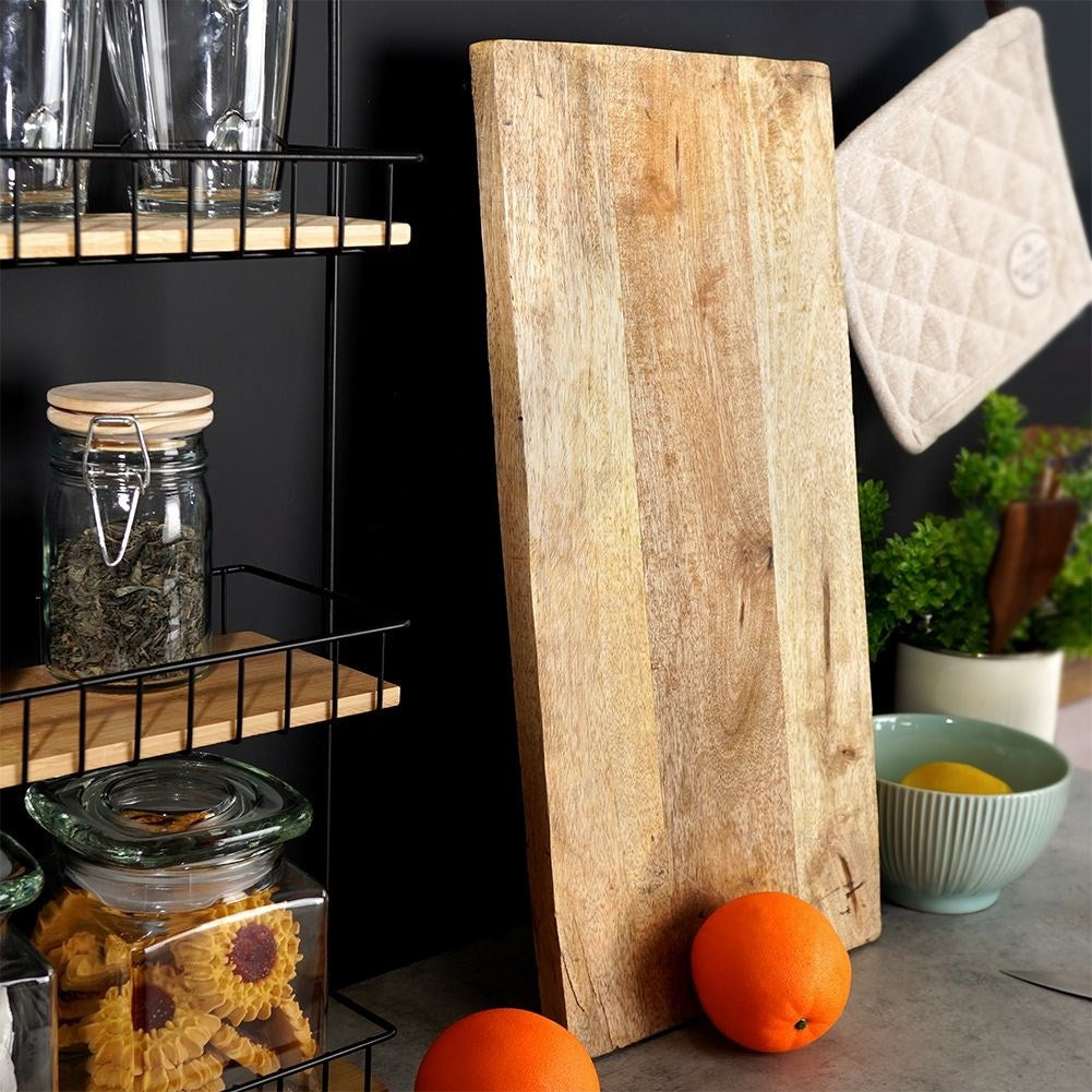 Serving tray in mango wood with sturdy metal legs