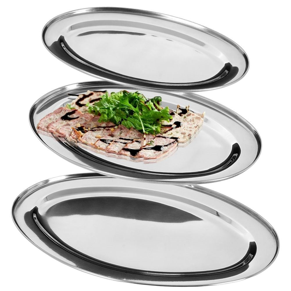 Serving trays in stainless steel - 3 sizes