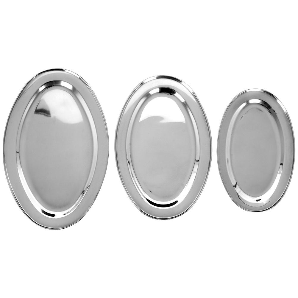 Serving trays in stainless steel - 3 sizes