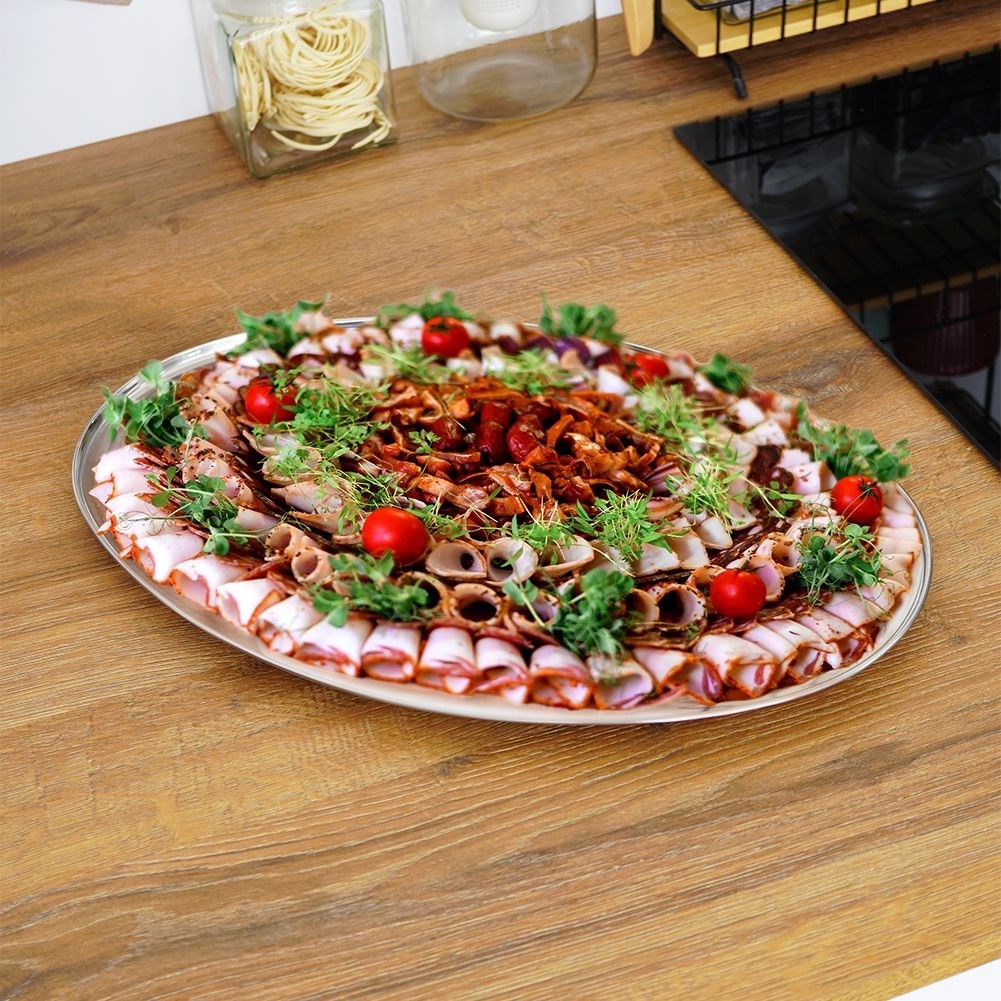 Serving trays in stainless steel - 3 sizes
