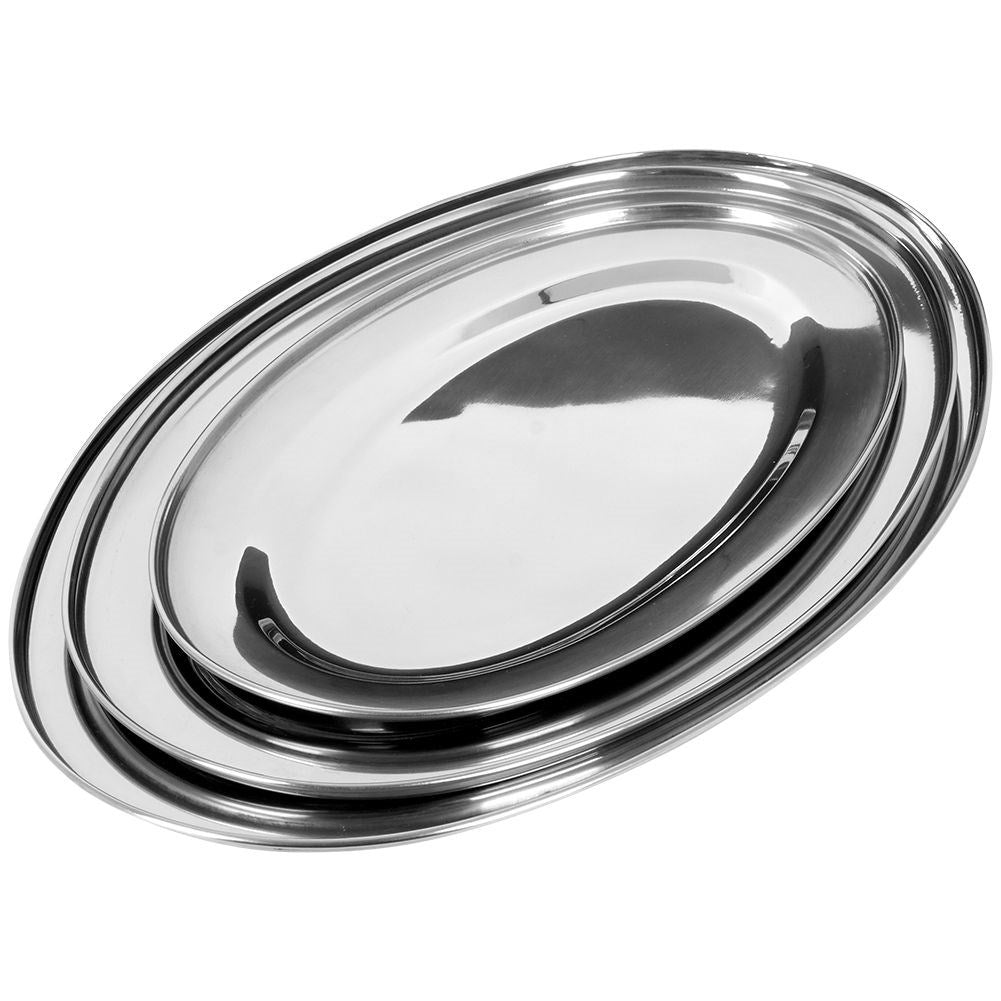 Serving trays in stainless steel - 3 sizes