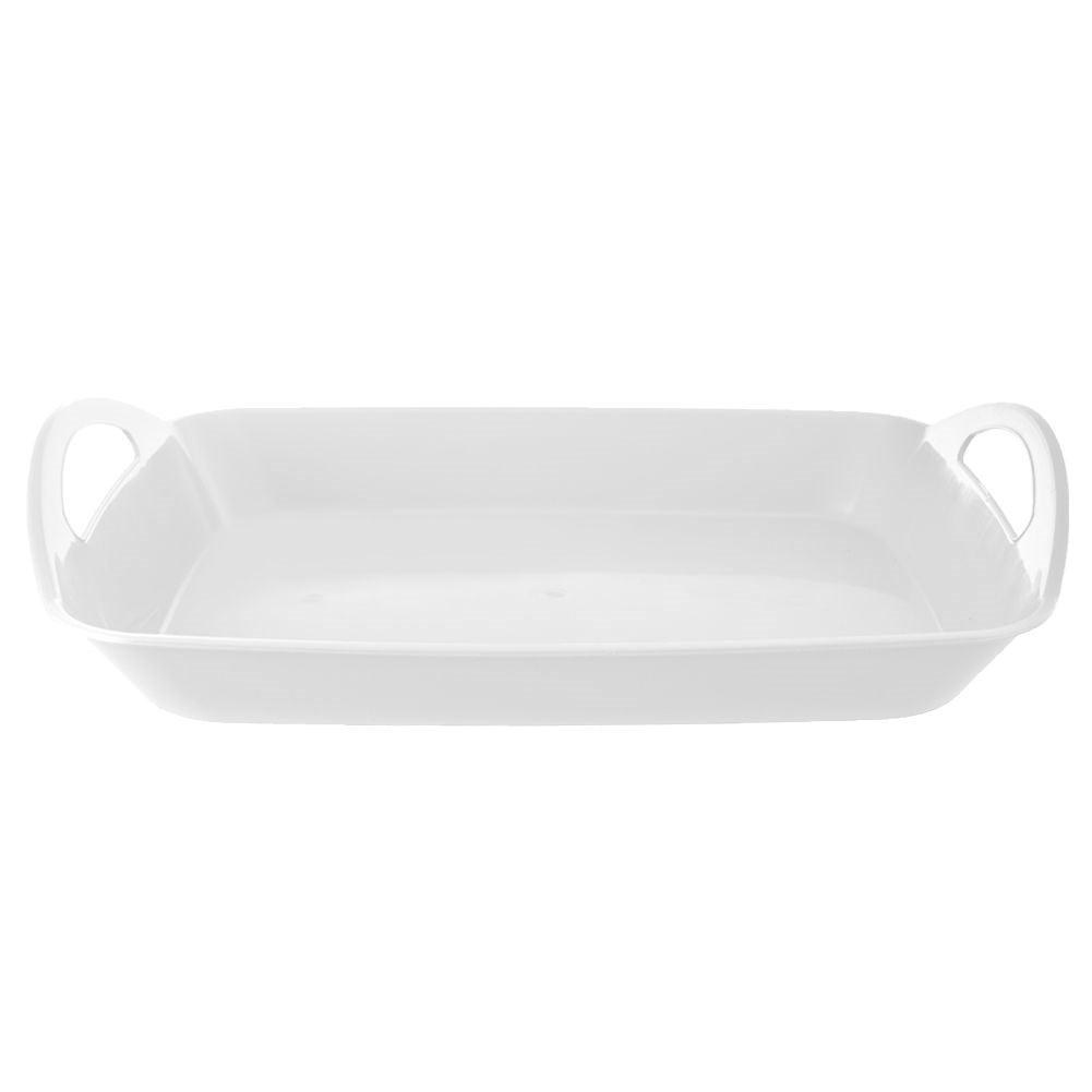Serving tray white with handles 43.5x31.5x9 cm