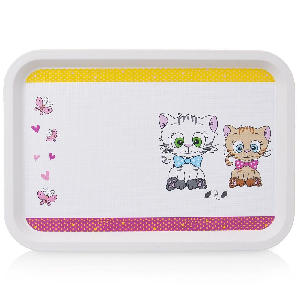 Serving tray with cat motif for children - durable materials